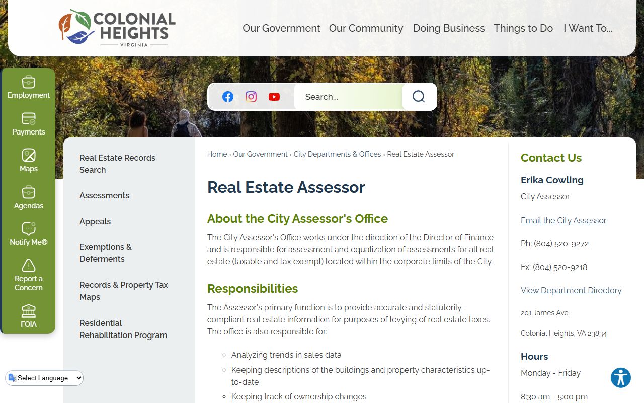 colonial heights virginia property records city assessor portal