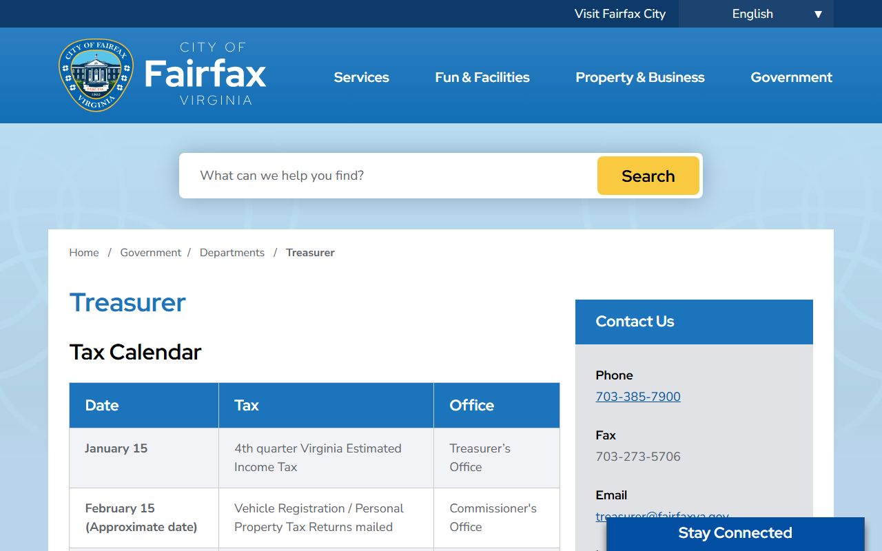 fairfax virginia property records tax payment portal