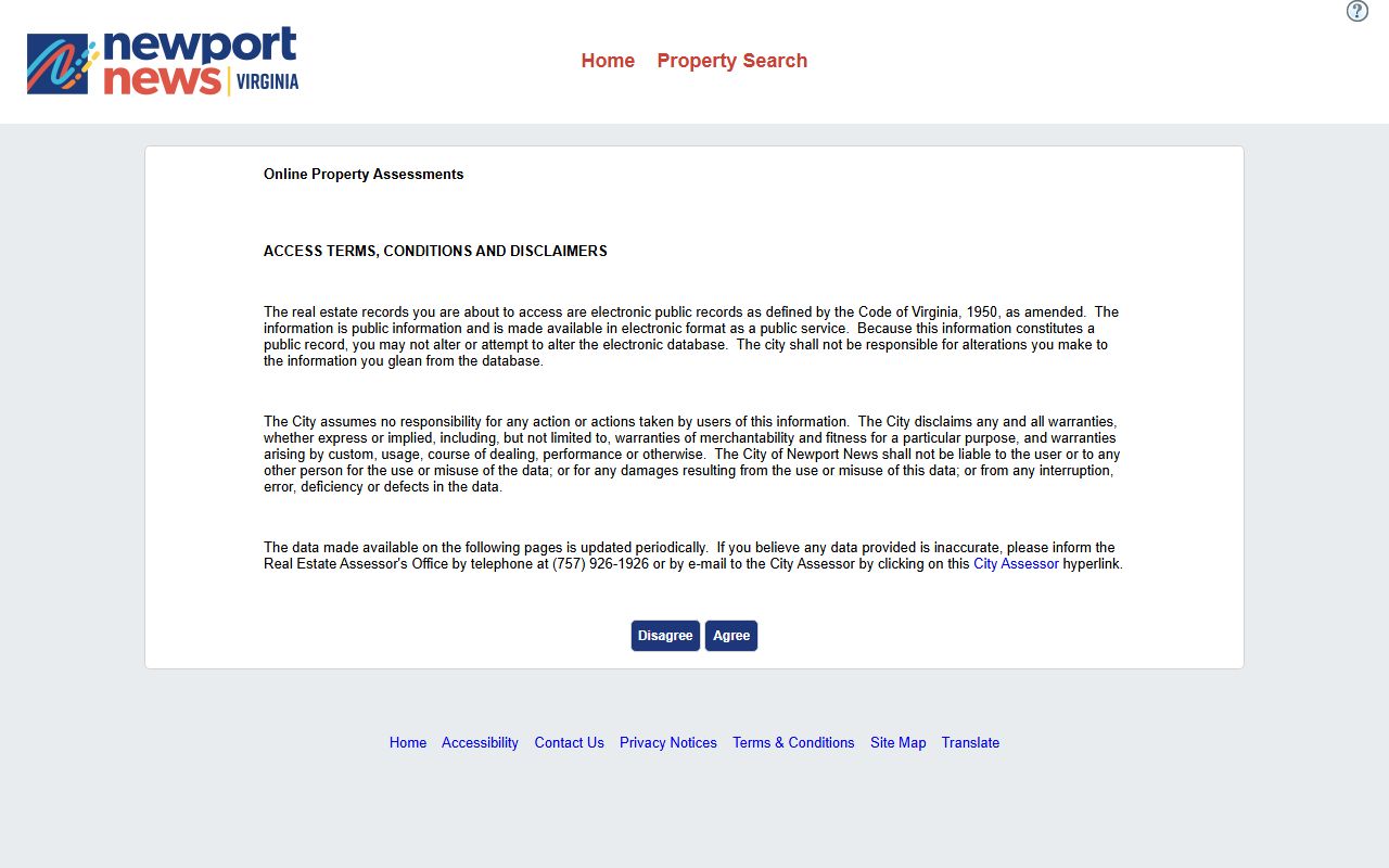 newport news virginia property records online property assessment search form