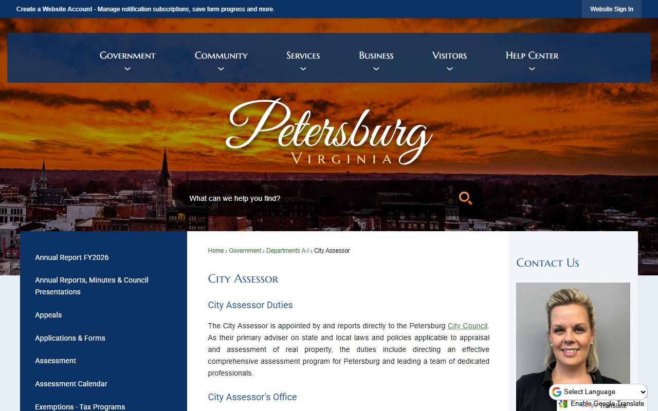 petersburg virginia property records city assessor page