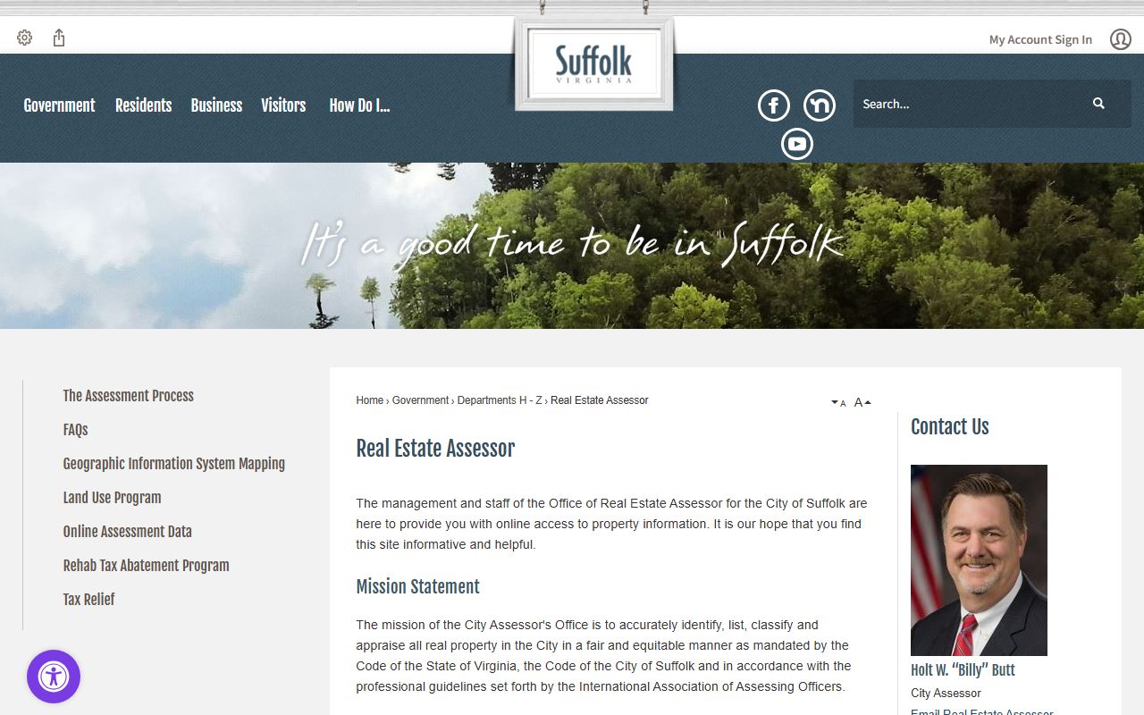 suffolk virginia property records assessor office homepage