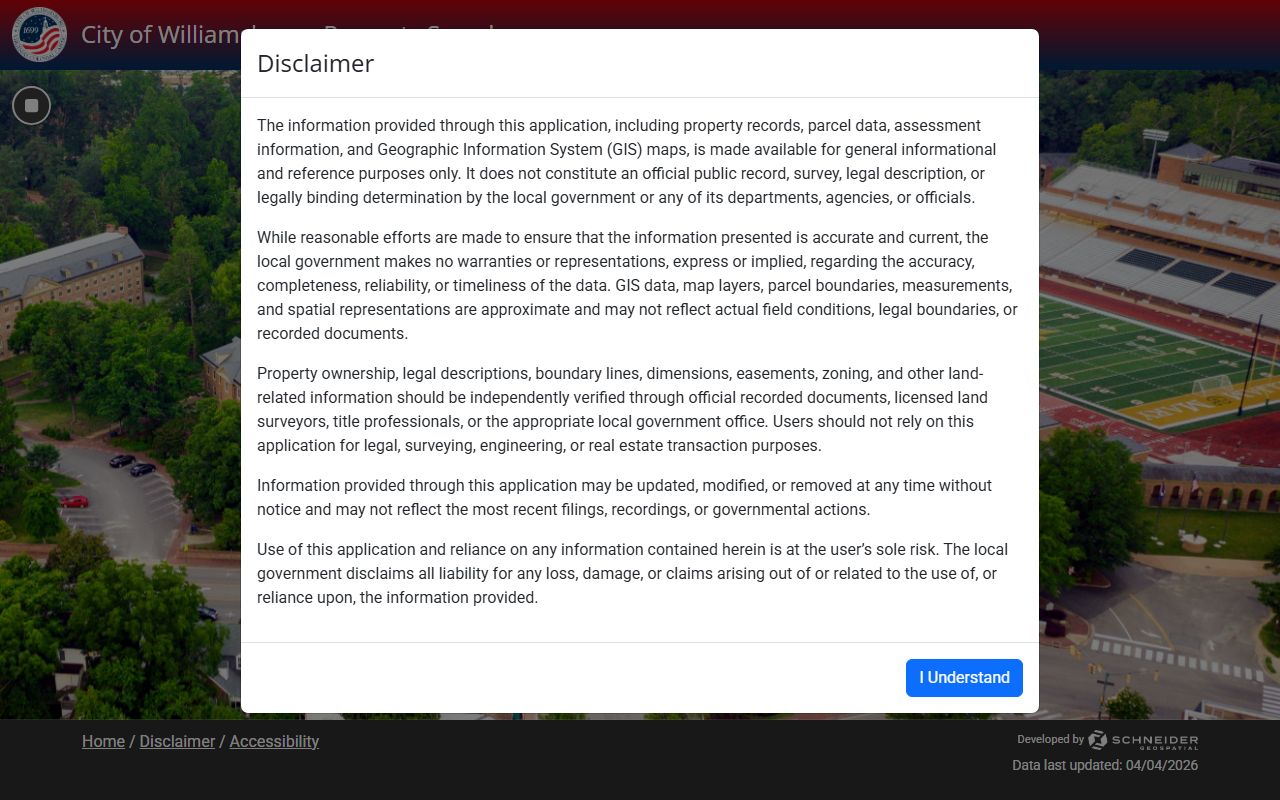 williamsburg virginia property records spatialest interactive gis property search