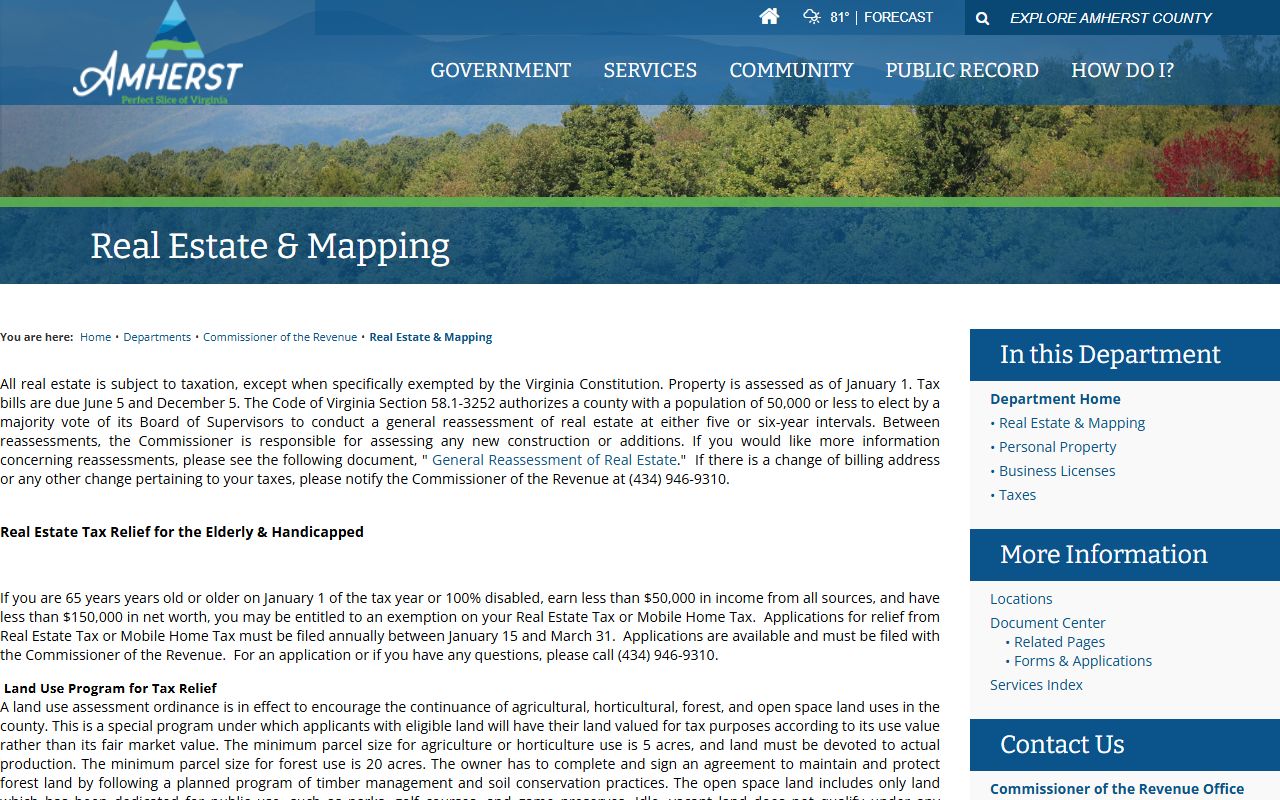 amherst county property records real estate mapping division