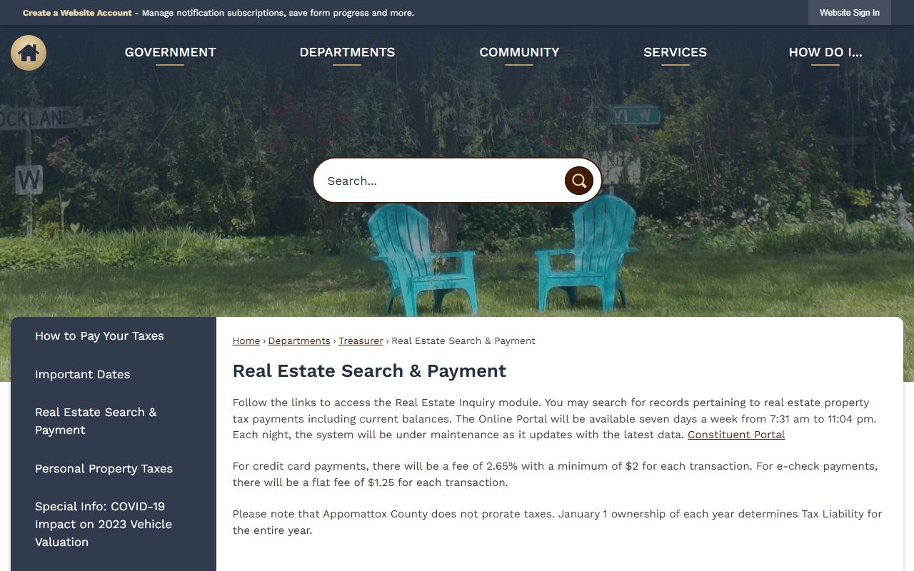 appomattox county property records tax payment portal