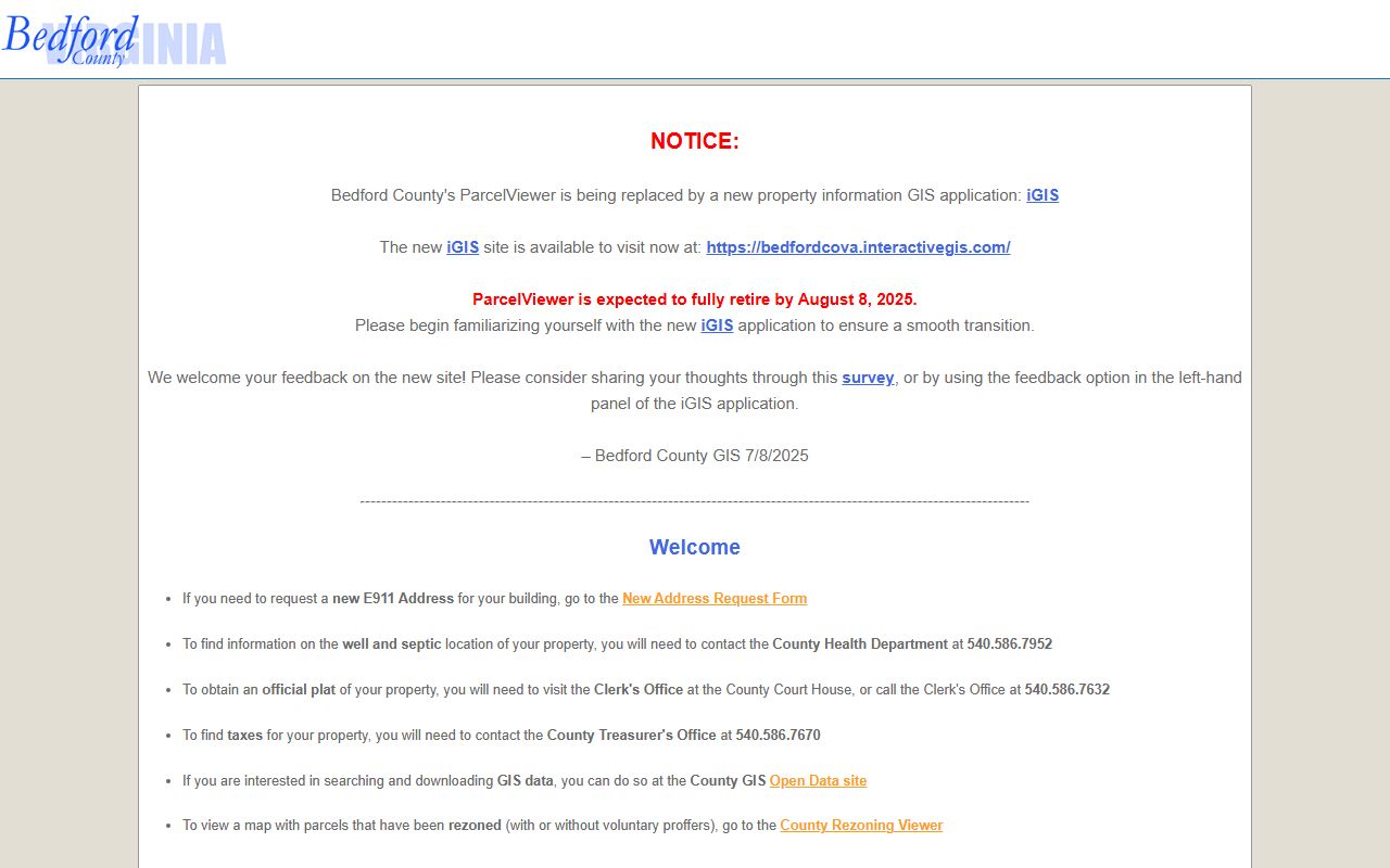 bedford county property records official GIS portal