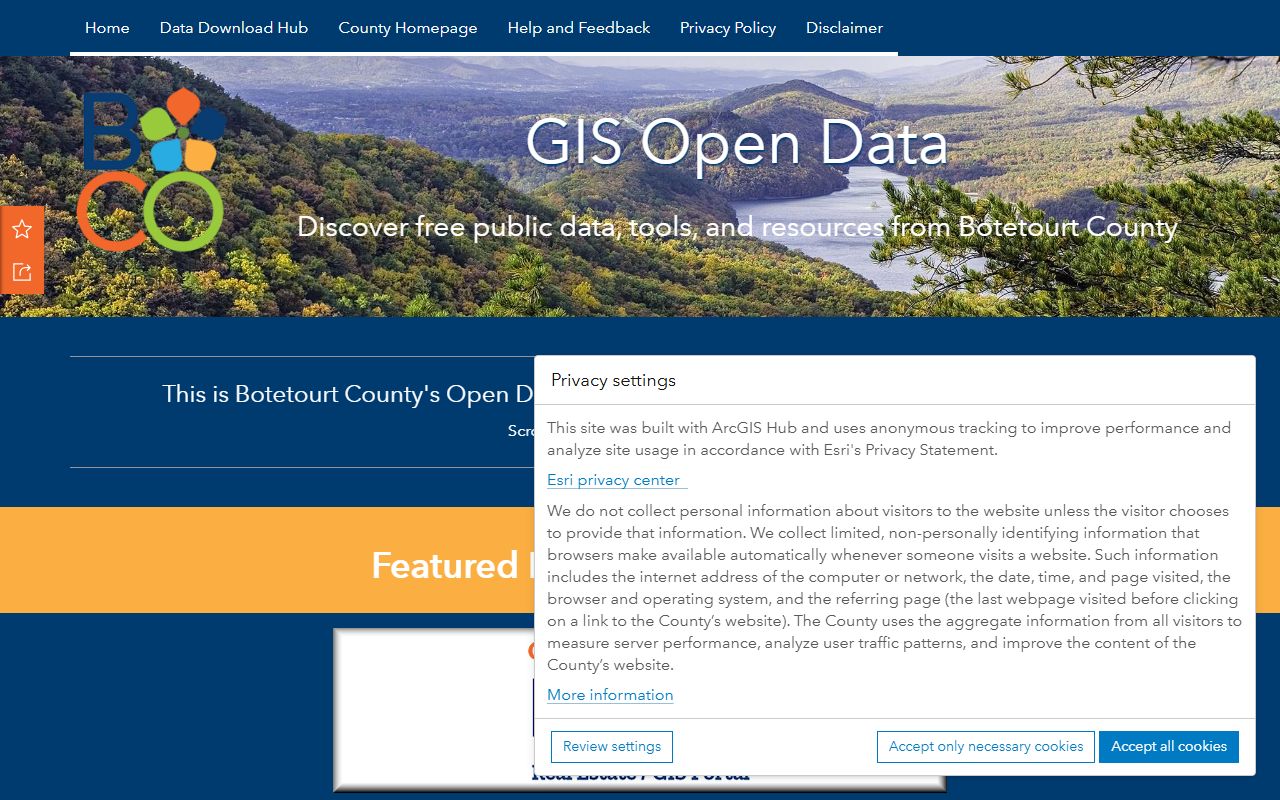 botetourt county open gis data catalog property records