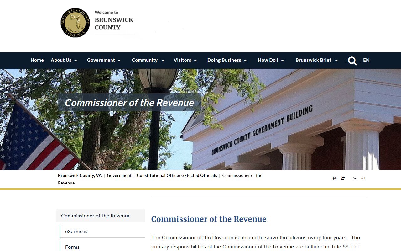 brunswick county commissioner revenue office property records