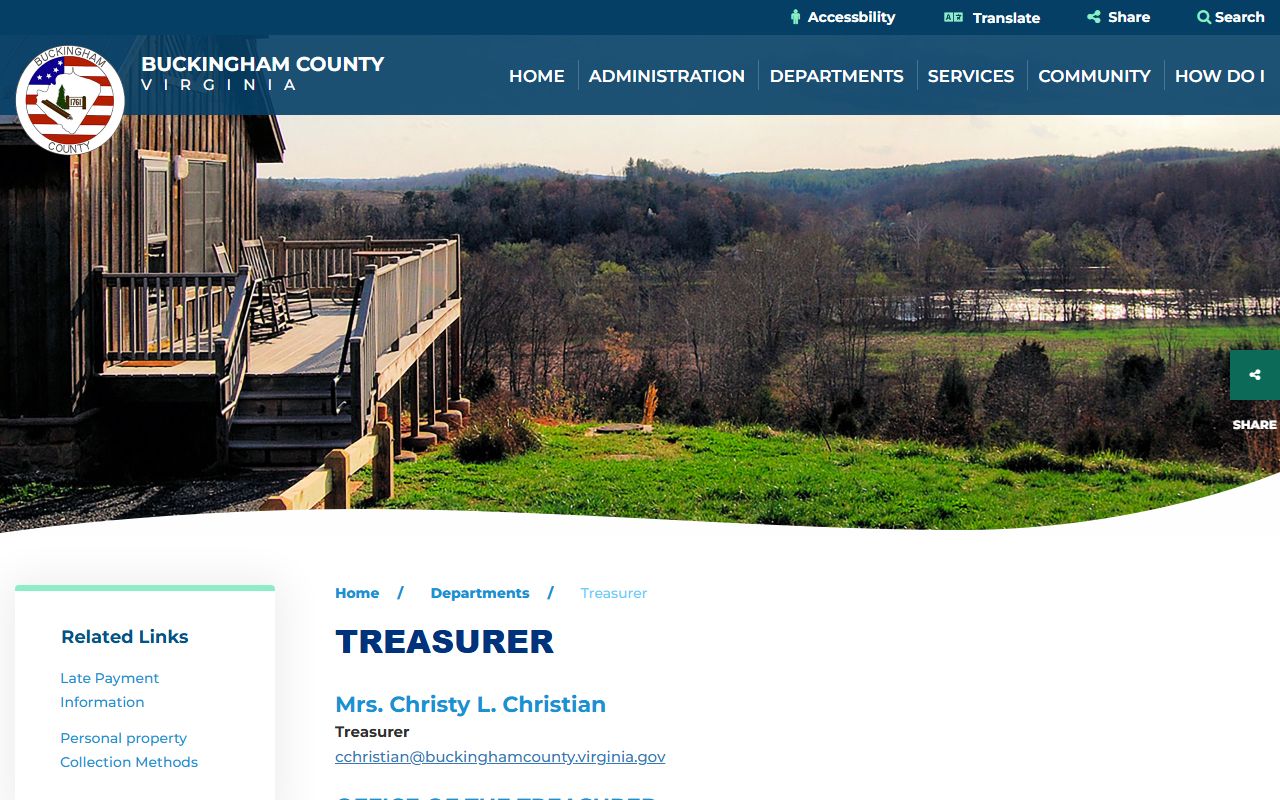 buckingham county treasurer tax payment property records
