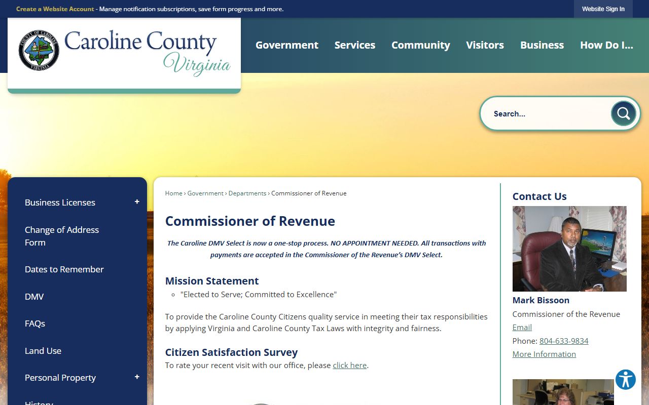 caroline county commissioner revenue office property records
