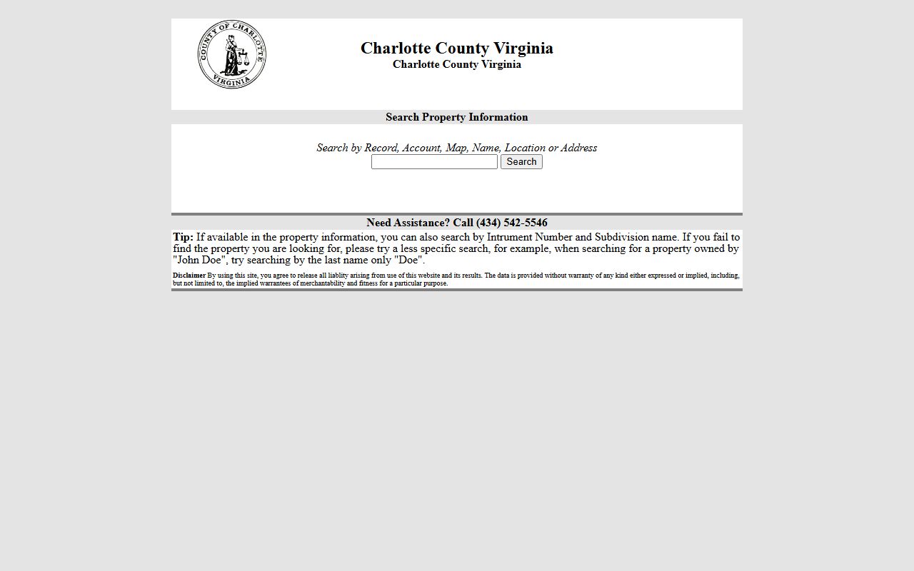 charlotte county property card search interface records