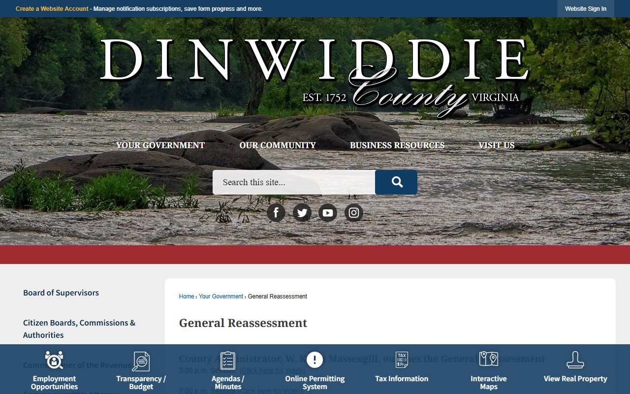 dinwiddie county property records reassessment information and appeals