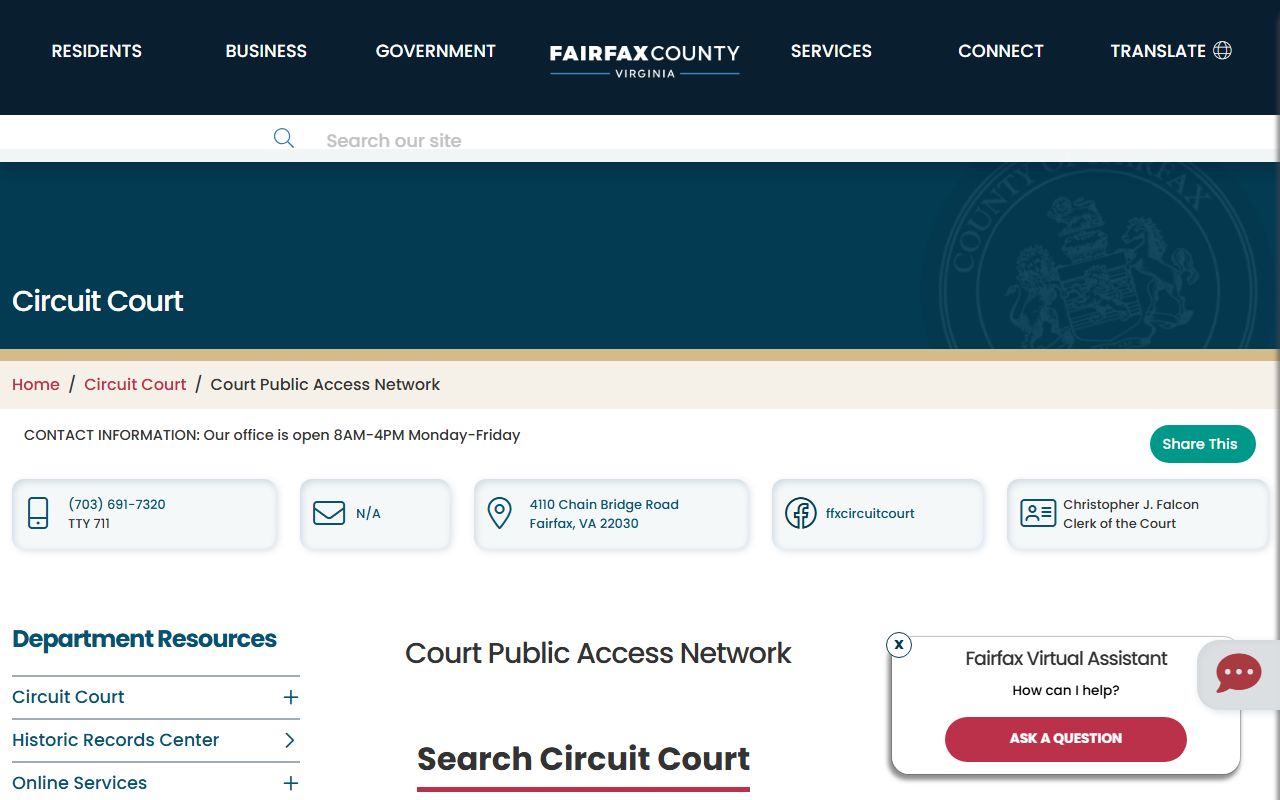 fairfax county property records cpan subscriber court access network