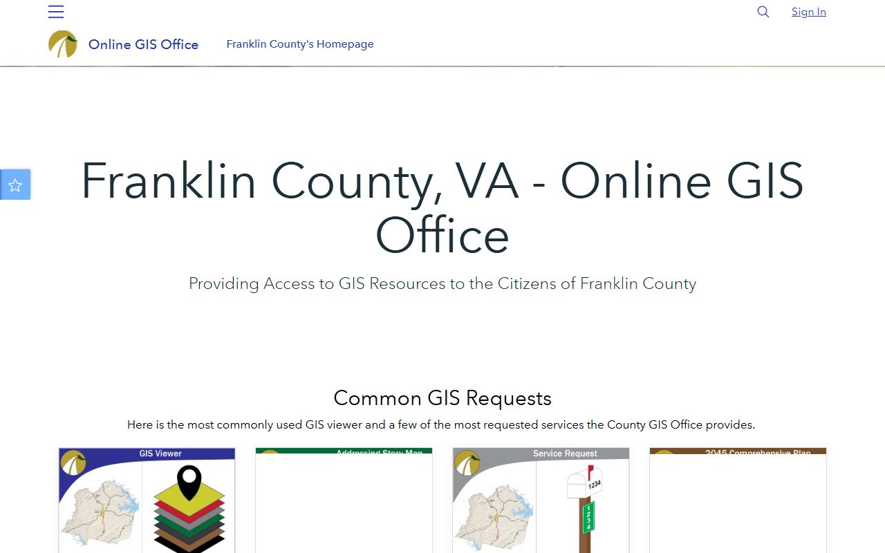 franklin county property records GIS open data portal with online viewers and parcel updates
