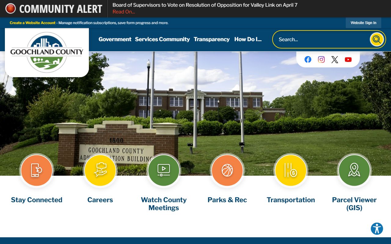 goochland county property records county homepage with property and tax quick links