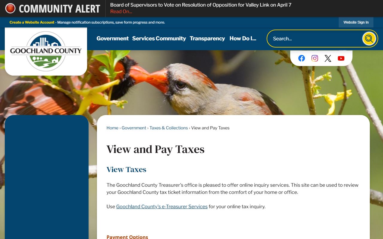 goochland county property records online tax inquiry and payment options