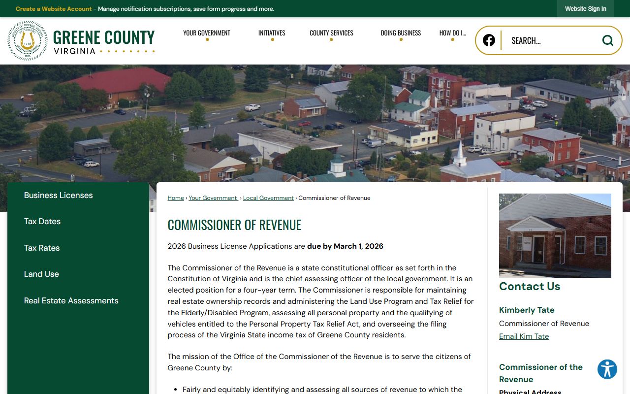 greene county property records commissioner office and tax programs page