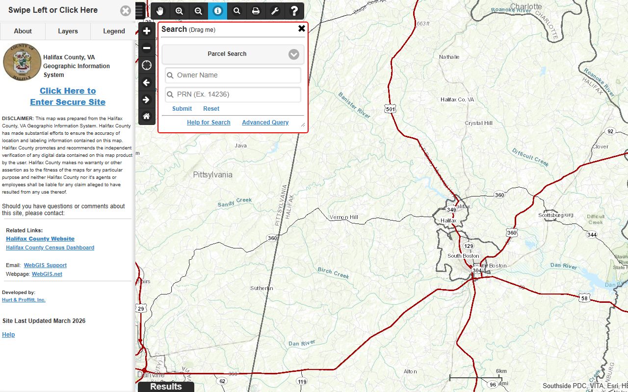 halifax county gis interactive parcel search property records