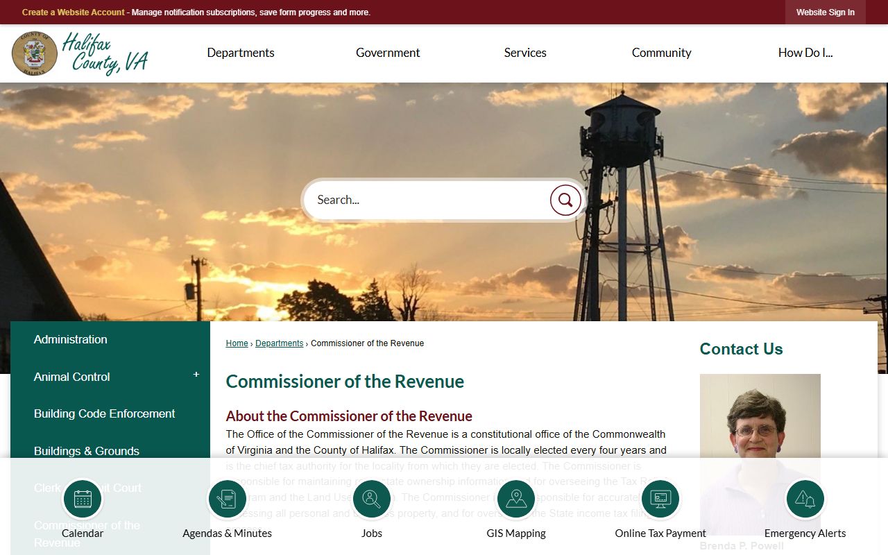 halifax county commissioner of revenue tax rates property records