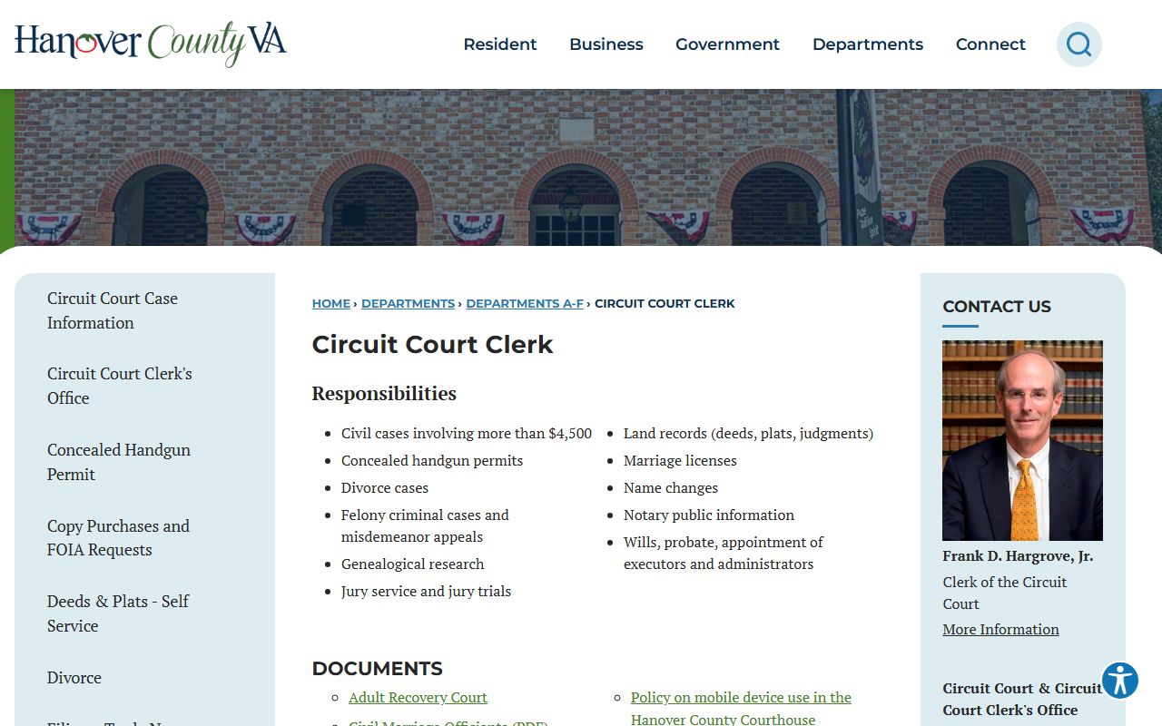 hanover county circuit court clerk land records property records