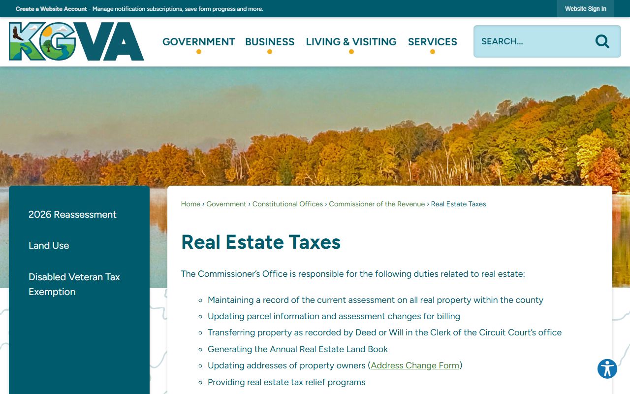 king george county real estate tax rates property records