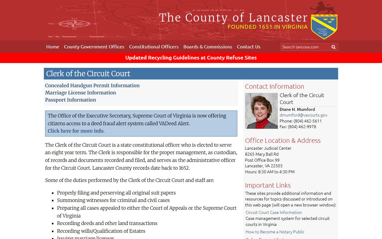 lancaster county clerk of circuit court property records