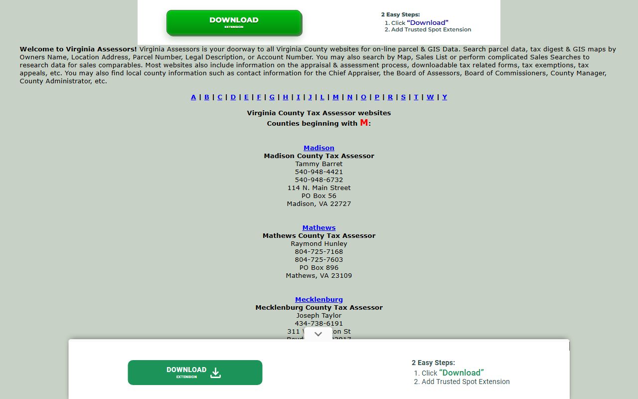 madison county assessor directory listing property records