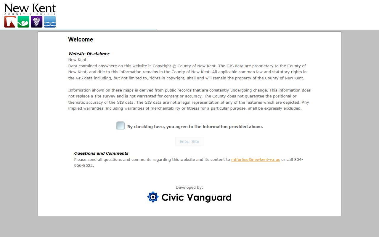 new kent county gis parcel viewer login property records