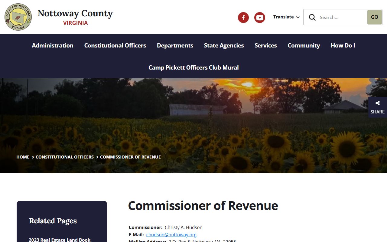 nottoway county commissioner of revenue tax assessment property records