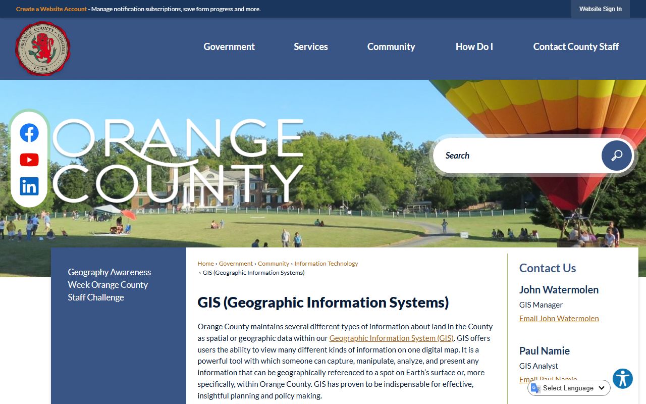 orange county gis department open data property records