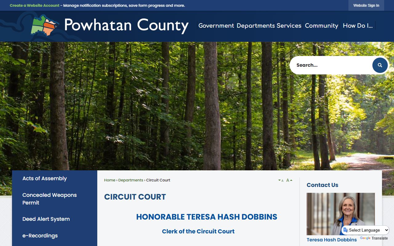 powhatan county clerk of circuit court land records property records