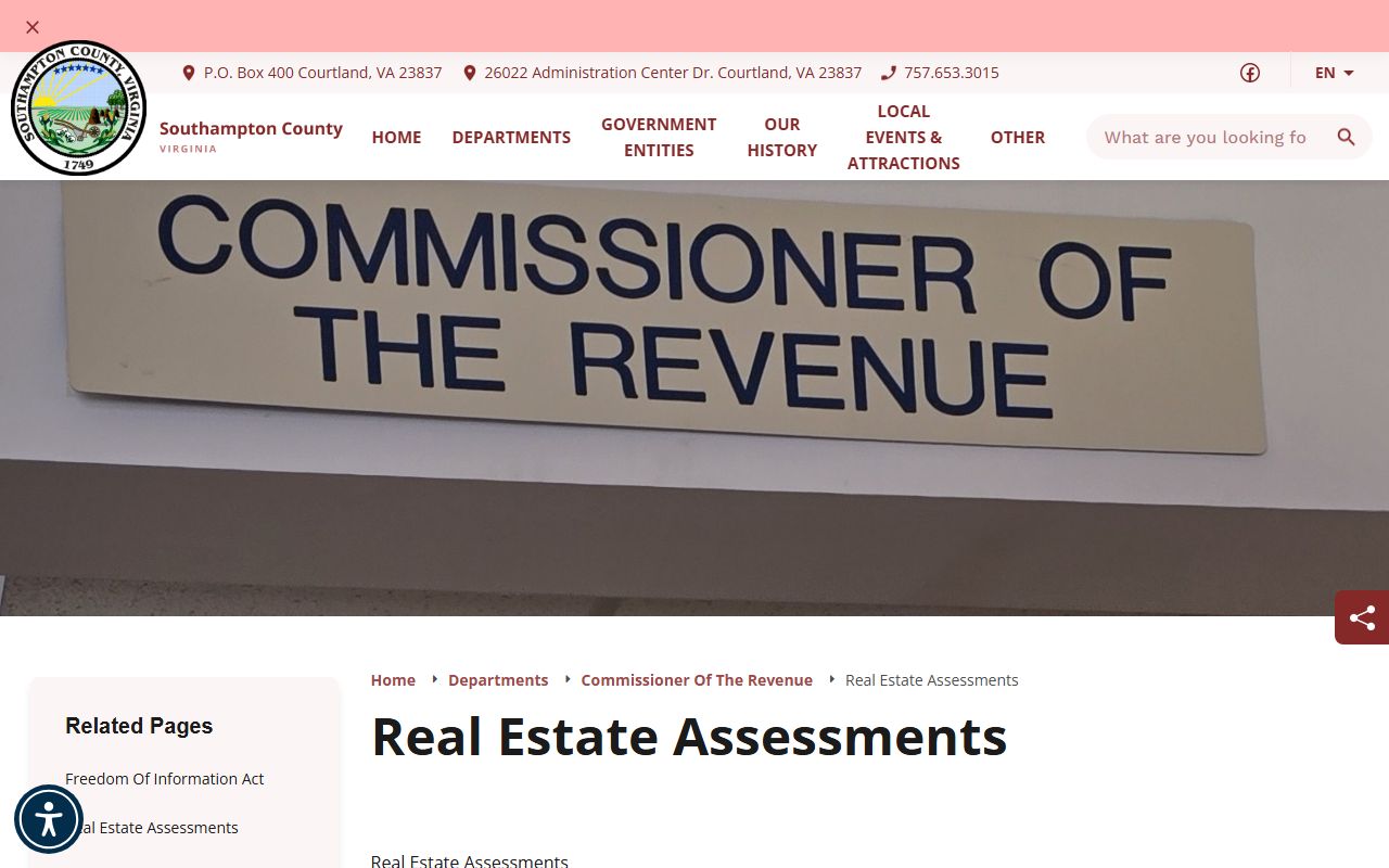 southampton county property records real estate assessment values and tax rates