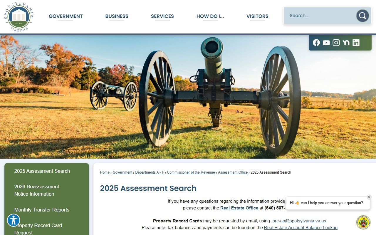 spotsylvania county property records 2025 online assessment search lookup