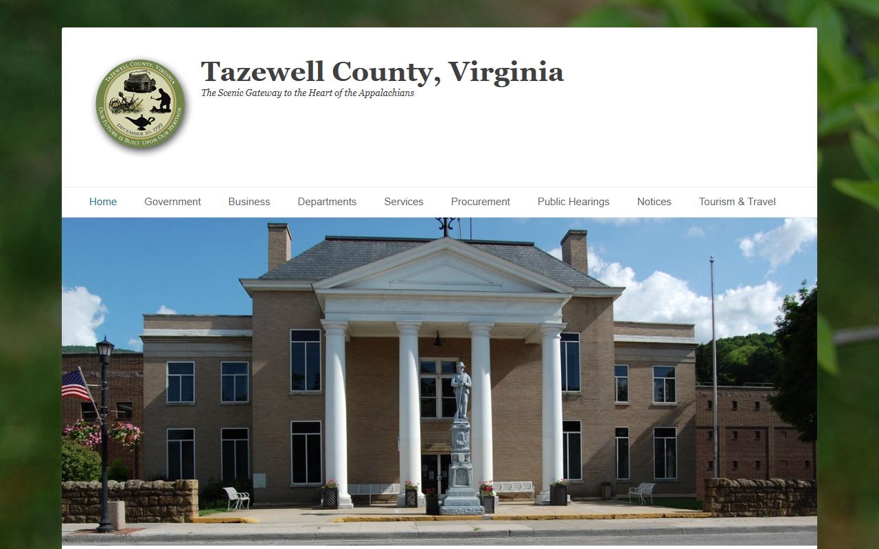tazewell county property records county homepage with property search link