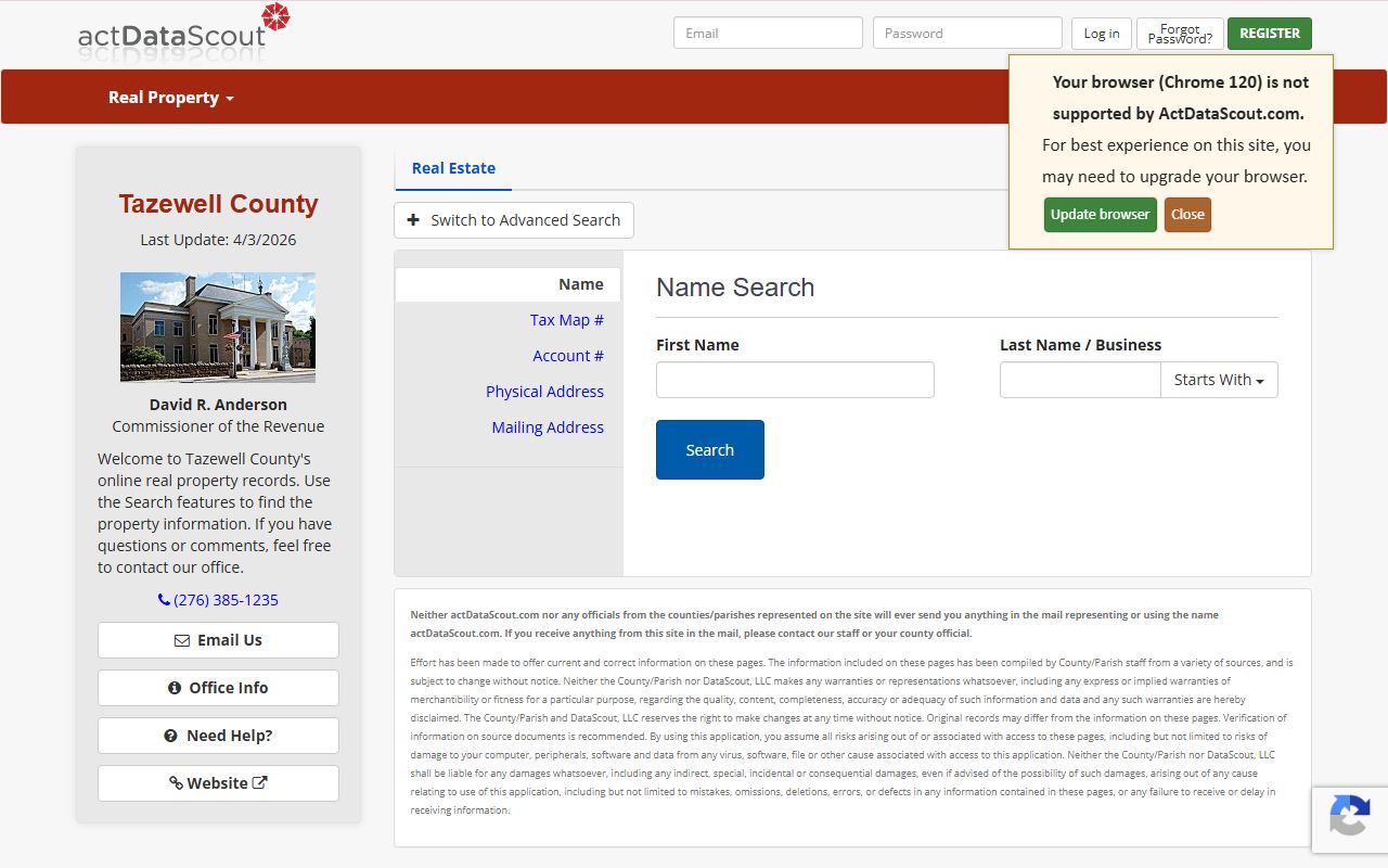 tazewell county property records actdatascout external property search portal