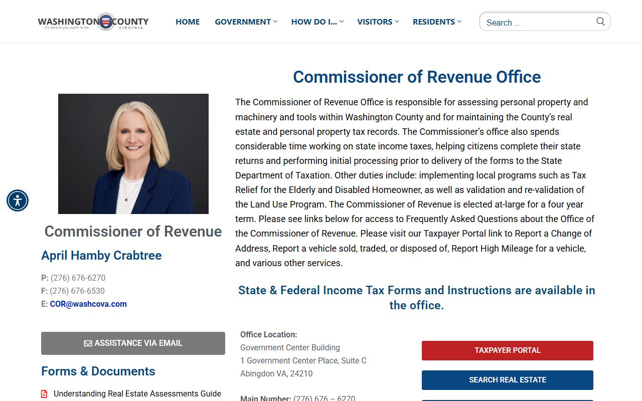 washington county property records commissioner of the revenue assessment office